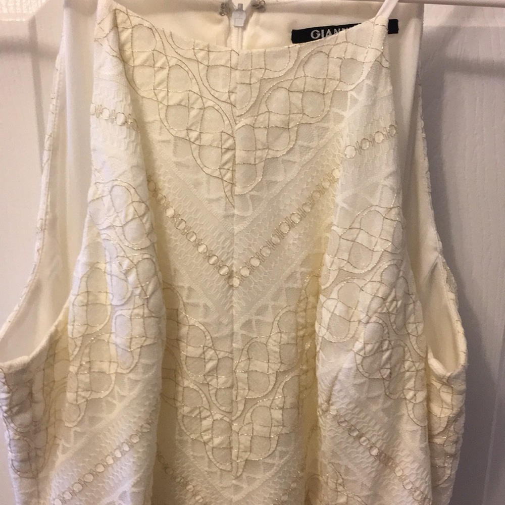Gianni Bini Cream and Gold Long Dress